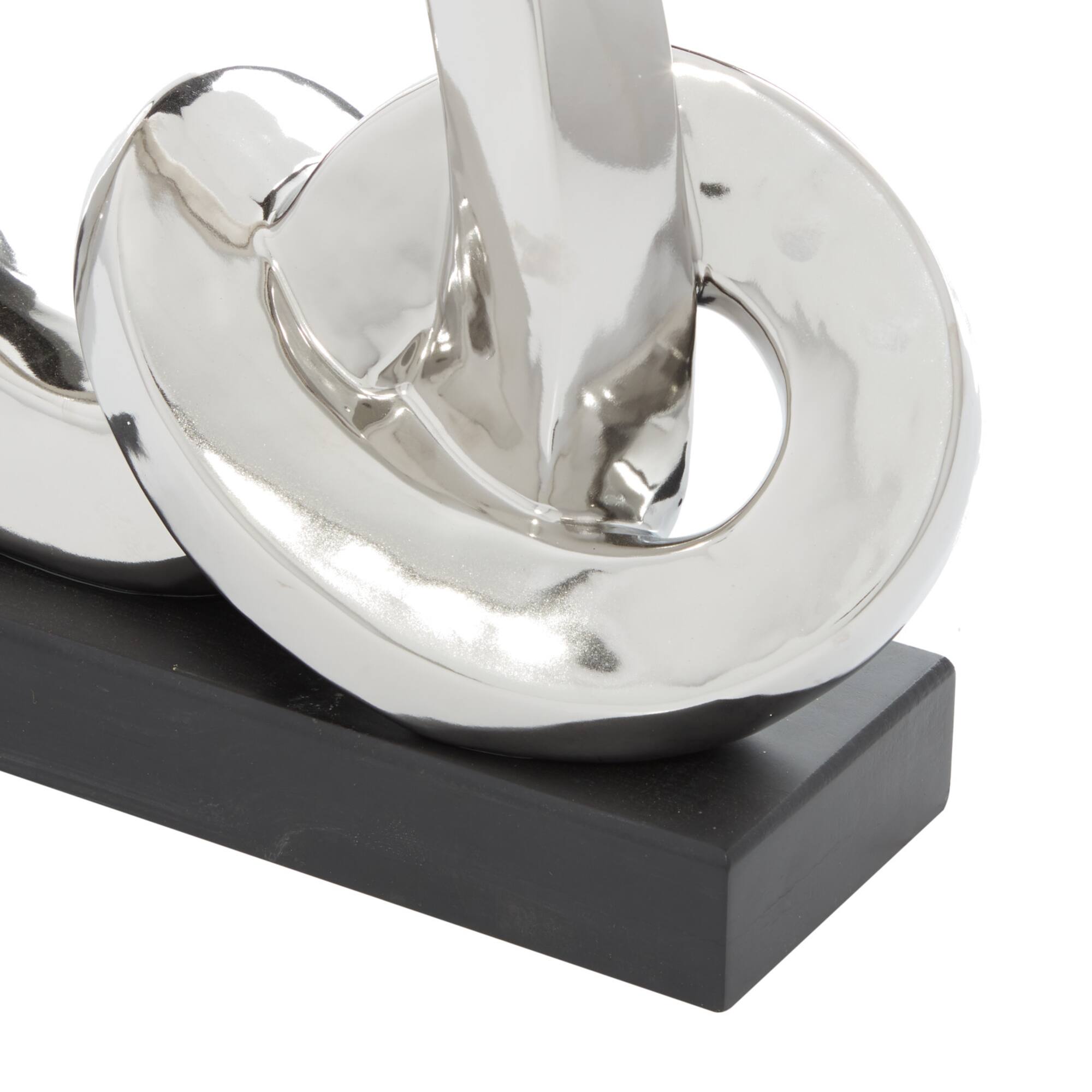 12" Silver Porcelain Contemporary Abstract Sculpture